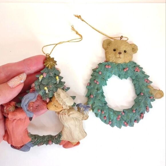 Christmas Ornaments Wreath and Bears Lot of 2 - Picture 11 of 16